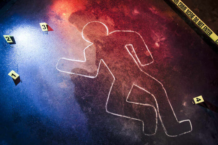 shutterstock_93961822.jpg featured image Crime scene chalk outline with numbered evidence markers.