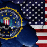 FBI seal overlaid on the American flag background