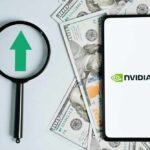 Magnifying glass arrow money smartphone Nvidia logo