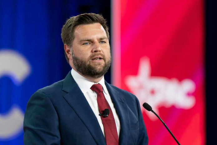 JD Vance man at speaking event.