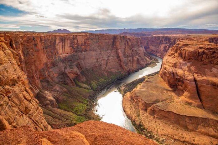 Aerial view of the Grand Canyon with a winding river
