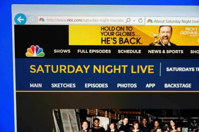 NBC Saturday Night Live webpage showing main menu options.