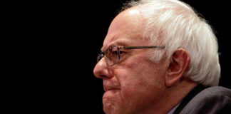 Bernie Sanders in glasses.