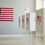 Arizona Election Records SEIZED! Polling booths with American flags and Vote signs.