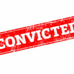 Father CONVICTED of Murder for Christmas Gift Red stamp with the word 'CONVICTED' in bold white letters