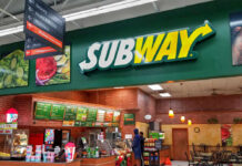 Subway restaurant inside a grocery store.