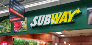 Subway restaurant inside a grocery store.