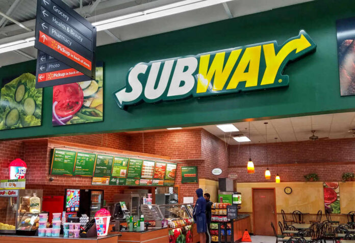 Subway restaurant inside a grocery store.