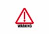Red warning sign with an exclamation mark