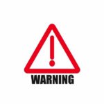 Red warning sign with an exclamation mark