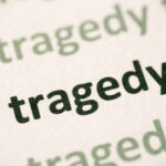 Umbrella Tragedy: SHOCKING Death at Lakefront Restaurant Close-up of the word 'tragedy' printed multiple times in varying shades