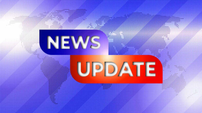 shutterstock_2238369395.jpg News update graphic with world map background.