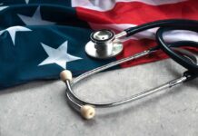 TrumpRx’s Bold Drug Plan Adds Hundreds of Meds A stethoscope resting on an American flag