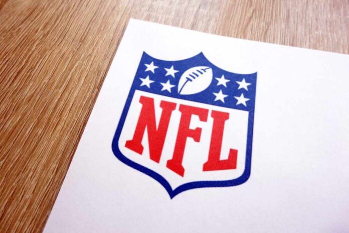 NFL logo printed on white paper