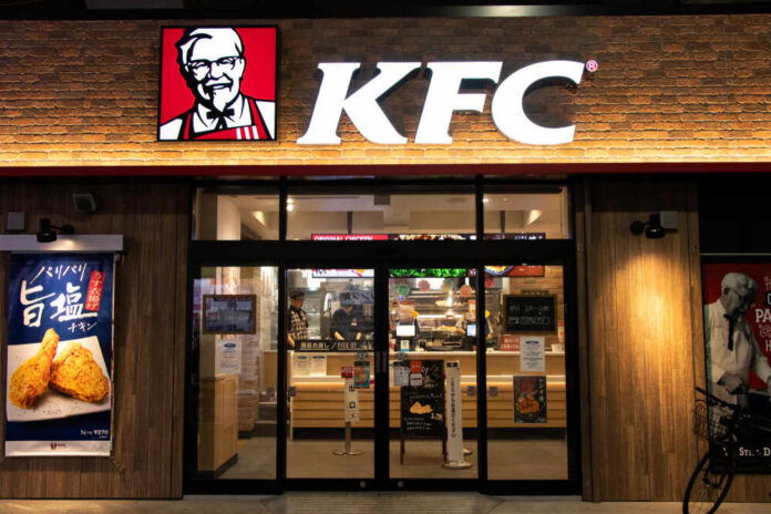 Tokyo,,Japan,,May,2,,2019,,Kfc,(kentucky,Fried,Chicken),Store Exterior view of a KFC restaurant with its iconic logo