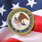 Insider Bet Bombshell: Santos Under Federal Heat Department of Justice seal on an American flag background