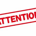 Whiplash Warnings Baffle Coast — Watch Up Red stamp with the word 'ATTENTION' in bold letters