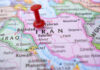 Red pushpin on map of Iran