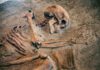 Garage Skeleton Named At Last Human skeleton partially unearthed in soil