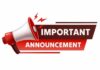 A megaphone with the text 'IMPORTANT ANNOUNCEMENT'
