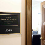 Senator Susan Collins office with nameplate and room number