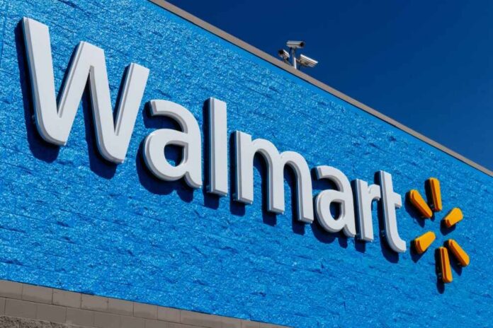 shutterstock_1098997382 Walmart store sign on a blue wall
