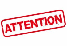 Allergen Bomb Hides in Donut Box? Red stamp with the word 'ATTENTION' in bold letters