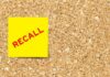 Glass Injections? Nationwide Recall Hits Yellow sticky note with the word 'RECALL' on a corkboard
