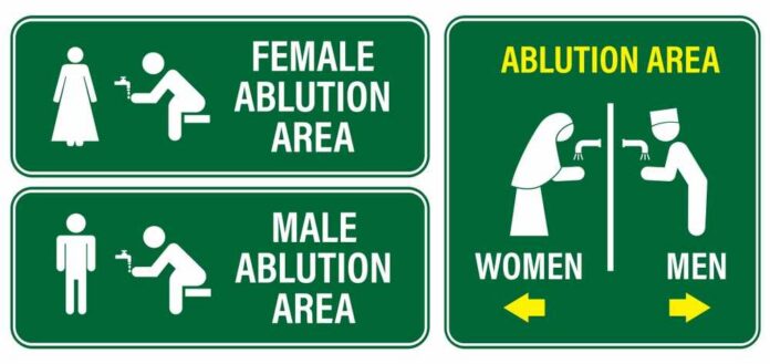 Set,Of,Moslem,Restroom,Sign,Isolated.,3d,Illustration