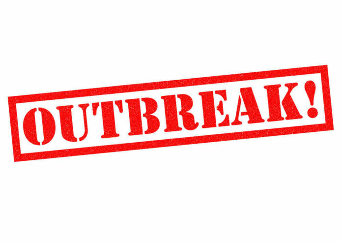 shutterstock_383639506 Red text indicating outbreak alert message