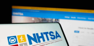 NHTSA logo displayed on a smartphone screen