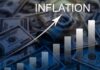 Inflation Sticks, Fed Cornered? A visual representation of inflation with dollar bills and a rising graph