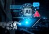 AI Helped Missiles? CEO Slams the Brakes Person holding tablet with AI hologram display