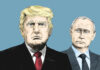 Trump-Putin Deal Ignites Fury Donald Trump and Vladimir Putin illustrated portraits