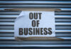Pay-What-You-Can Collapse – Endgame Out of Business sign on closed store shutters.