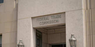 Entrance of Federal Trade Commission building.