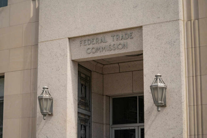 shutterstock_2045763893 Entrance of Federal Trade Commission building.