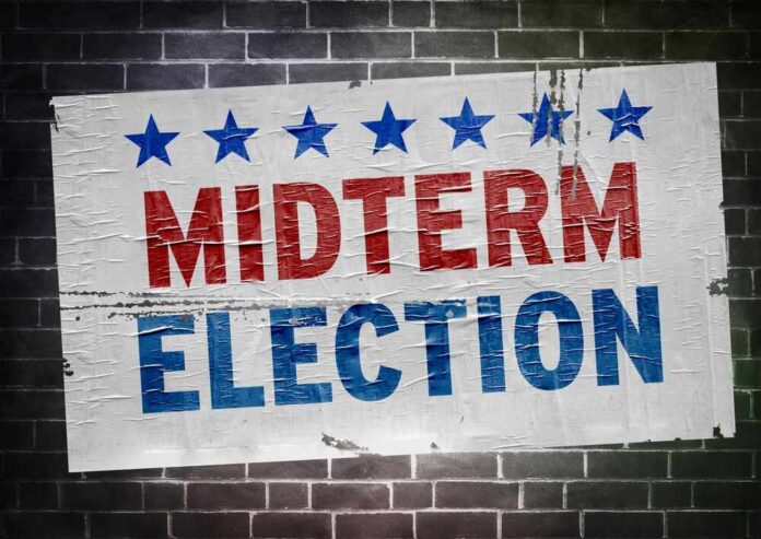 Us,Midterm,Election,Wall,Poster Midterm election poster on a brick wall